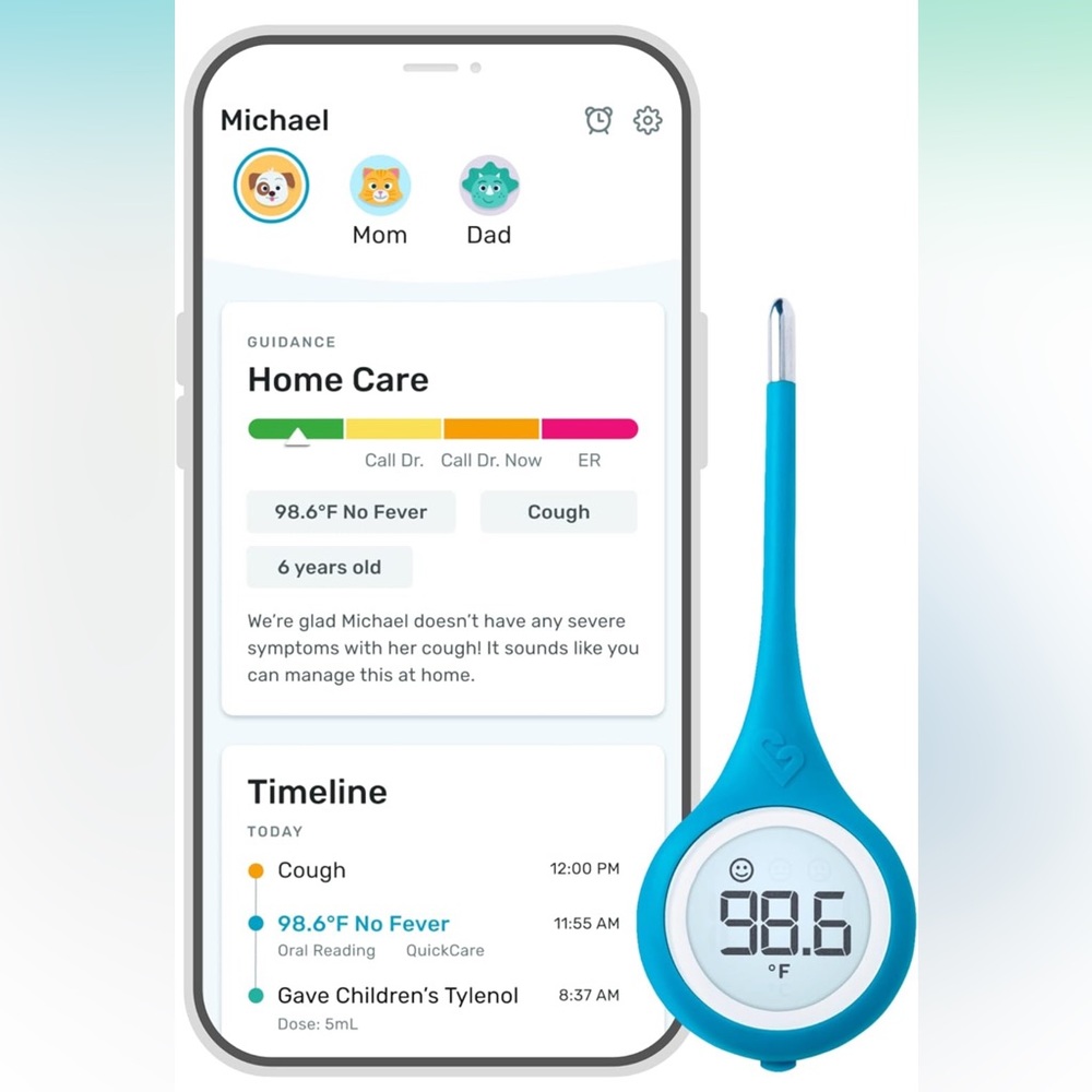 Kinsa QuickCare Stick Oral Smart App Connected Thermometer